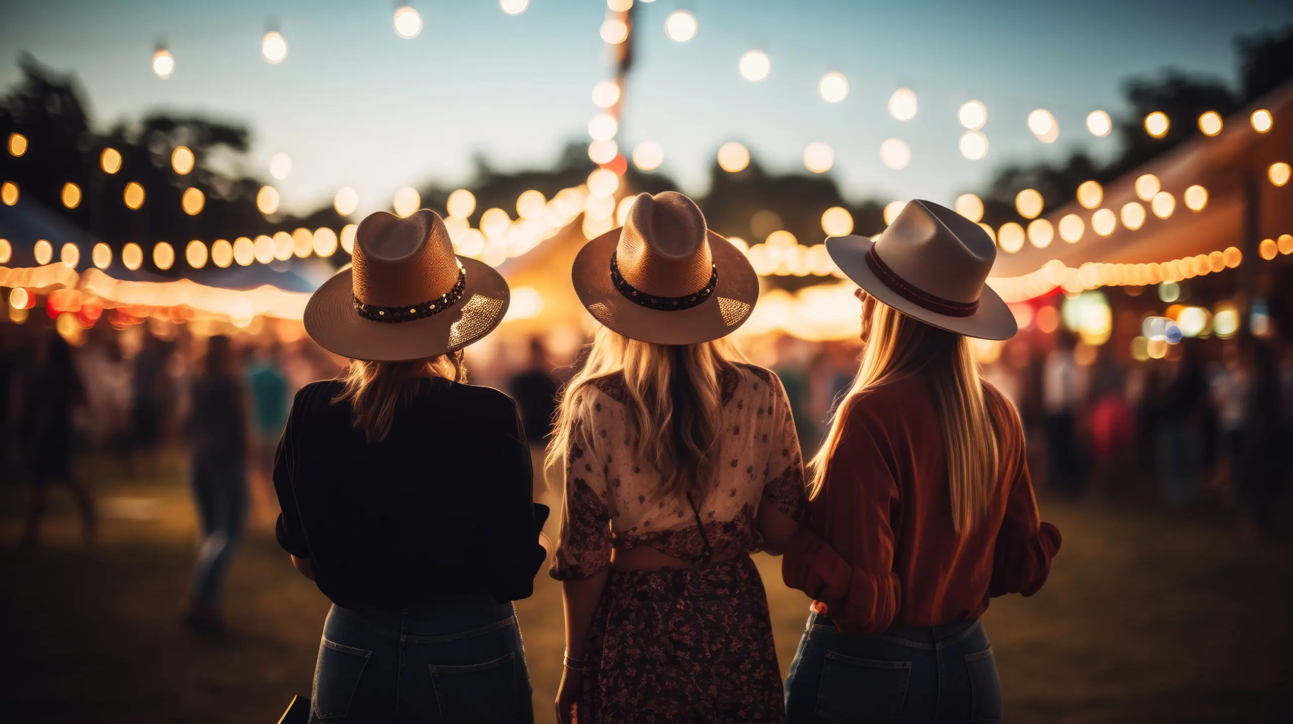 Women in country clothes on music festival. Blurred background with bulb lights Financial Planning in Fort Worth