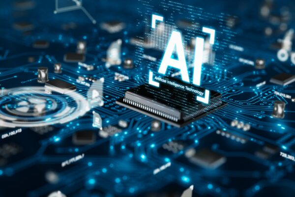 3D render AI artificial intelligence technology CPU central proc artificial intelligence AI