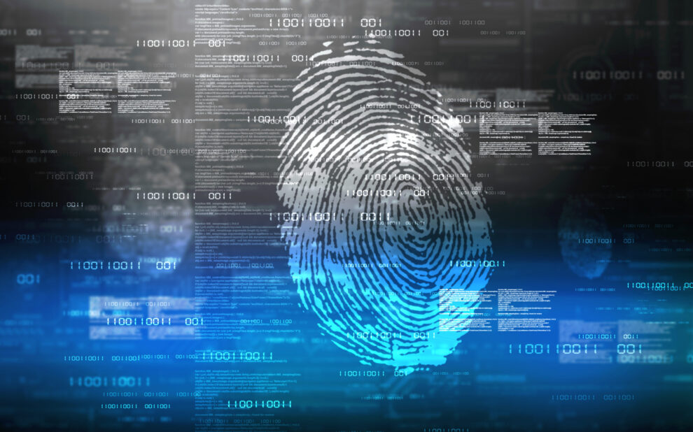 Fingerprint Scanning Technology Concept 2d Illustration Protect Your Identity