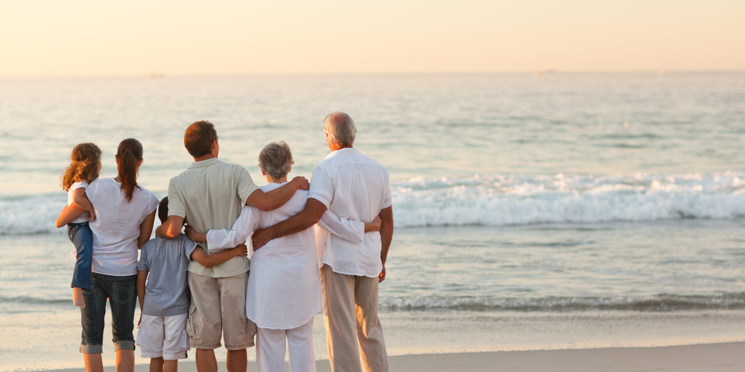 Beautiful family at the beach